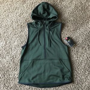 NWT UA Hunter Green Half-Zip Hooded Vest